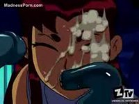 Animation video that features a big eyed babe being penetrated